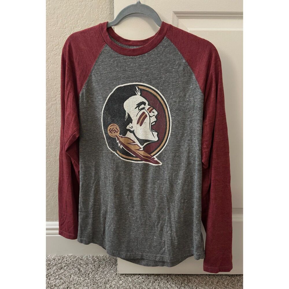 Florida State Seminoles Raglan Long Sleeve Shirt Like New Size Medium. Free Ship